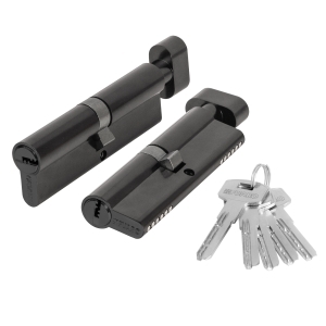 Цилиндровый механизм (200 ZM/100) 2000ZM Knob 100 (45+10+45) BL-24 черный 5Key с вертушкой